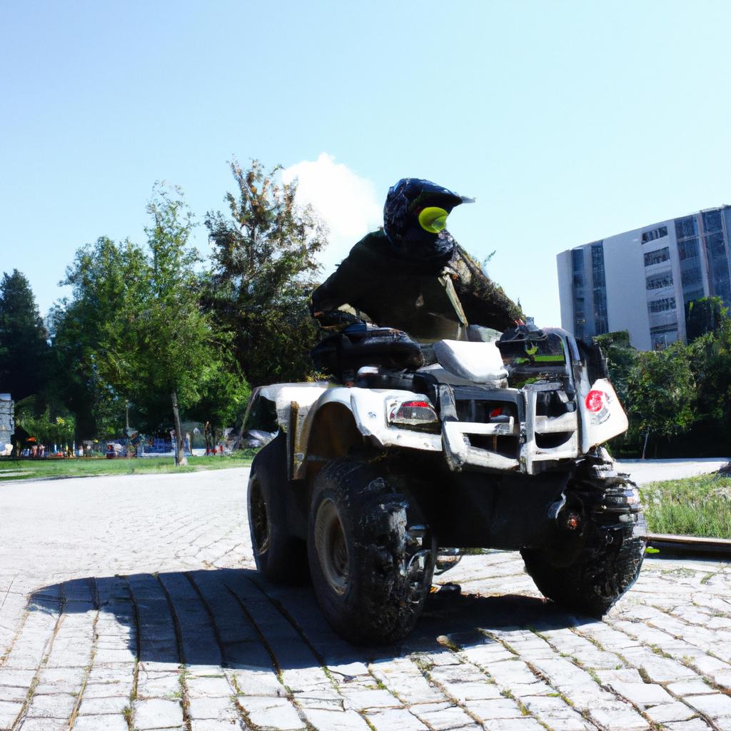 Person riding ATV police vehicle